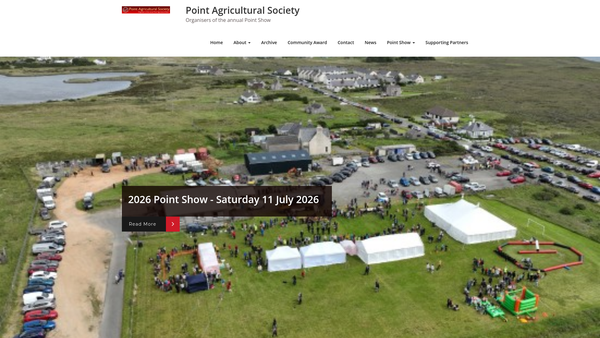 Screenshot of the Point Agricultural Society SCIO website