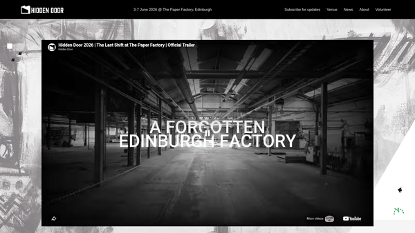 Screenshot of the Hidden Door Charitable Company Ltd website