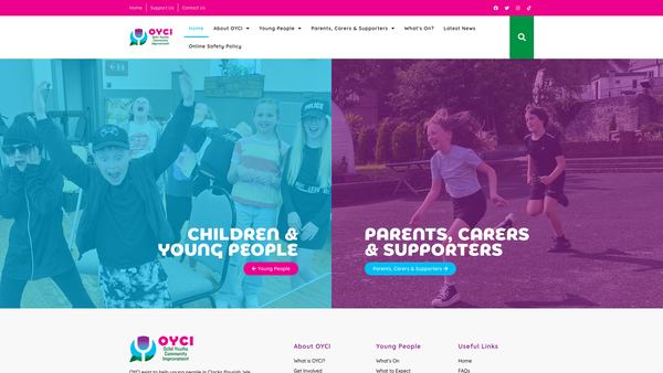 Screenshot of the Ochil Youths Community Improvement website