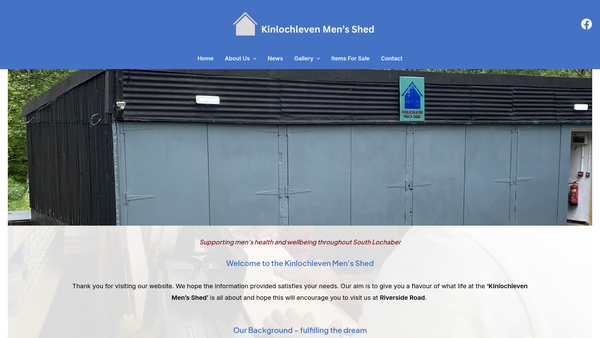 Screenshot of the Kinlochleven Men's Shed website