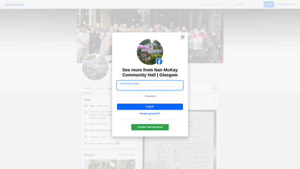 Screenshot of the The Nan McKay Community Hall SCIO website
