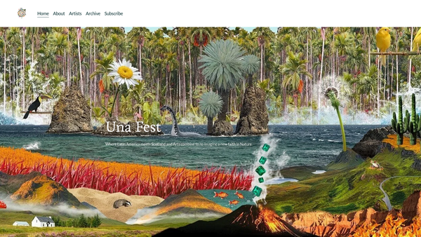Screenshot of the ÚNA: Uniting Narratives with Arts website