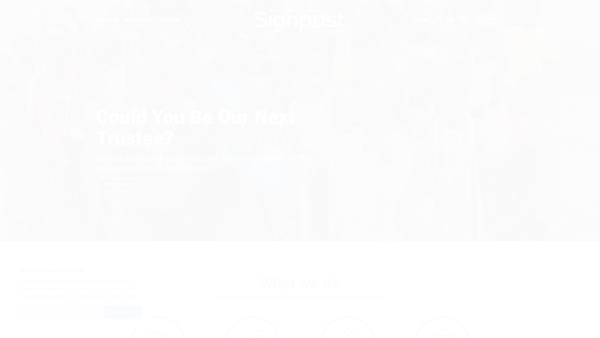 Screenshot of the Signpost International (SCIO) website