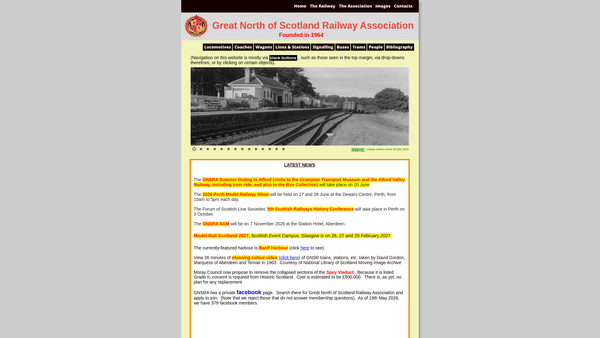 Screenshot of the Great North of Scotland Railway Association website
