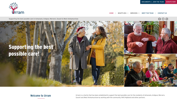 Screenshot of the Urram SCIO website