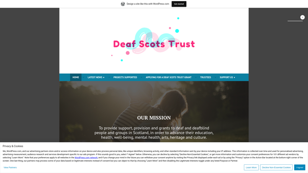 Screenshot of the Deaf Scots Trust website