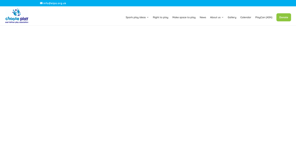 Screenshot of the East Lothian Play Association SCIO website