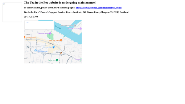 Screenshot of the Tea in the Pot SCIO website