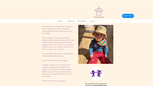 Screenshot of the Berwickshire Swap (SCIO) website