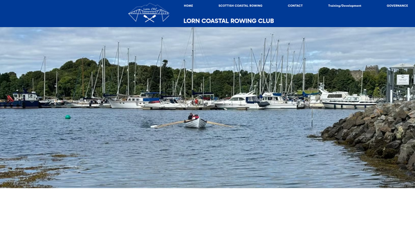 Screenshot of the Lorn Coastal Rowing Club website