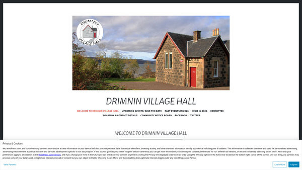 Screenshot of the Drimnin Village Hall [SCIO] website