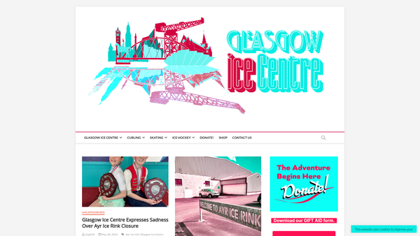 Screenshot of the Glasgow Ice Centre website