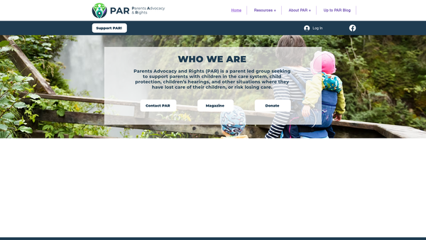 Screenshot of the Parental Advocacy and Rights (PAR) website