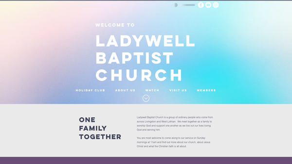Screenshot of the Ladywell Baptist Church - Livingston website