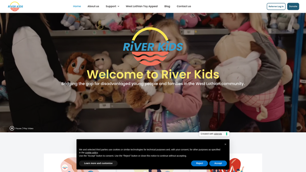 Screenshot of the River Kids SCIO website