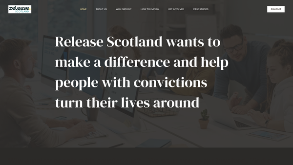 Screenshot of the Release Scotland website