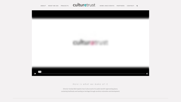 Screenshot of the Cultura Trust website