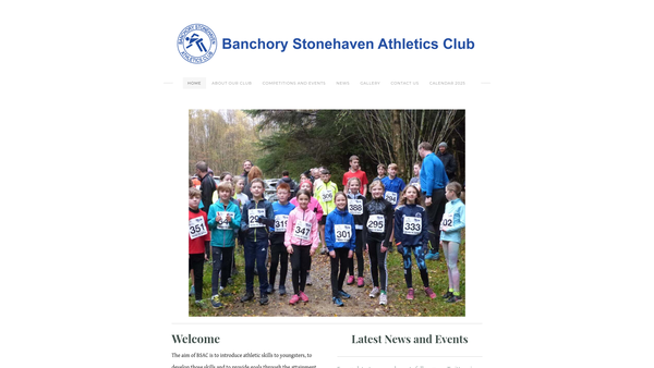 Screenshot of the Banchory Stonehaven Athletics Club website
