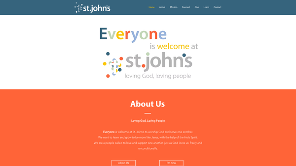Screenshot of the St John's Church Linlithgow website