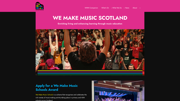 Screenshot of the Music Education Partnership Group website