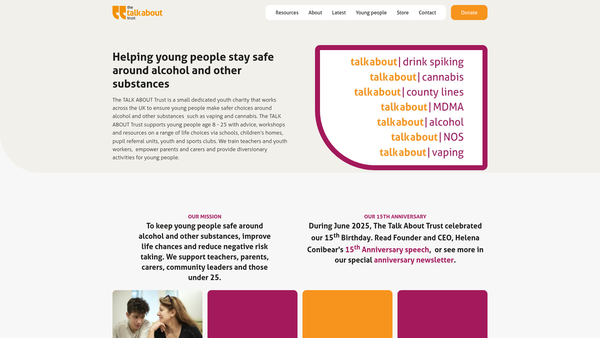 Screenshot of the The Talk About Trust website