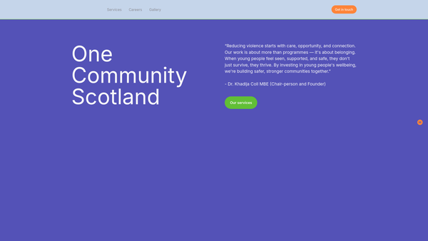 Screenshot of the One Community Scotland website