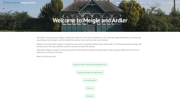 Screenshot of the Meigle and Ardler Community Development Trust website