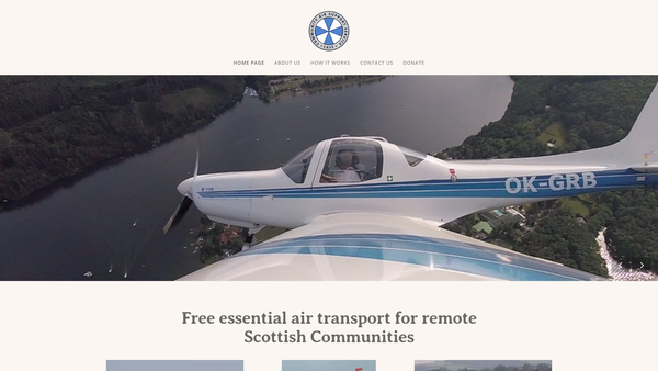 Screenshot of the Community Air Support Service (SCIO) website