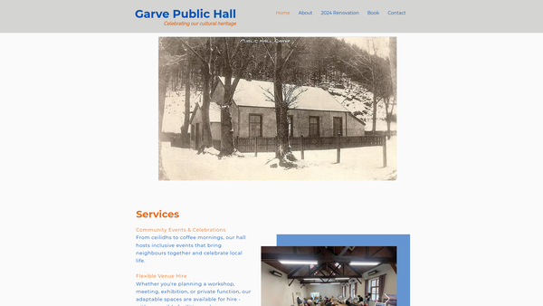 Screenshot of the Garve Public Hall- SCIO website