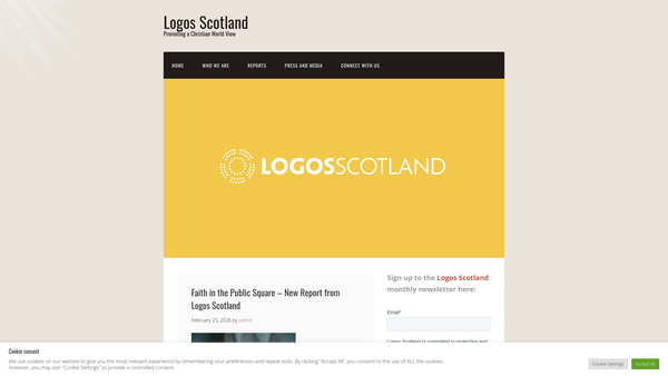 Screenshot of the Logos Scotland website