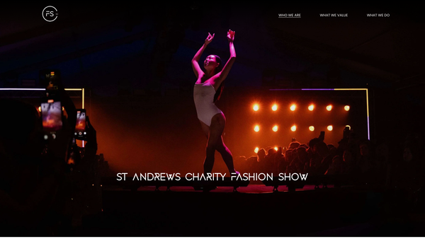Screenshot of the St Andrews Charity Fashion Show website