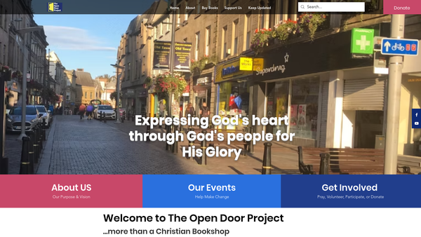 Screenshot of the The Open Door Project website