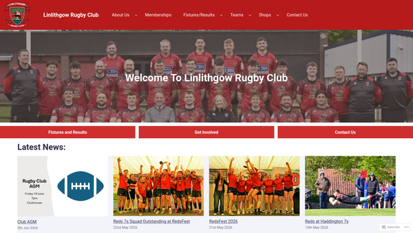 Screenshot of the Linlithgow Rugby Club Ltd website