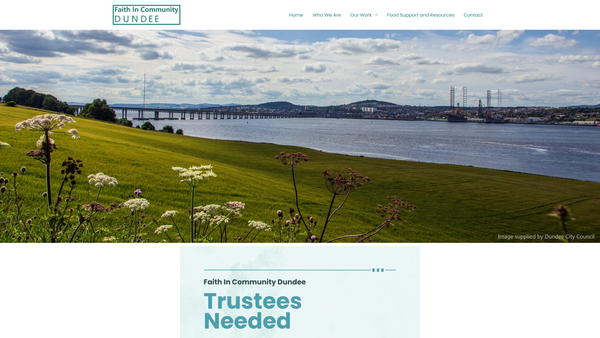 Screenshot of the Faith in Community Dundee website