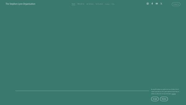 Screenshot of the The Stephen Lyon Organisation website