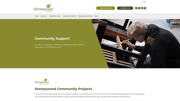 Screenshot of the Stoneywood Community Project website