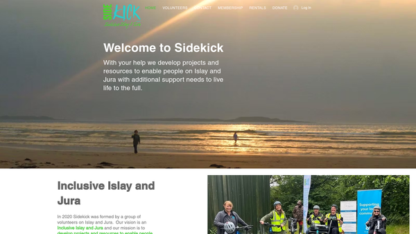 Screenshot of the Sidekick website