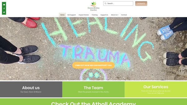 Screenshot of the Trauma Healing Together website