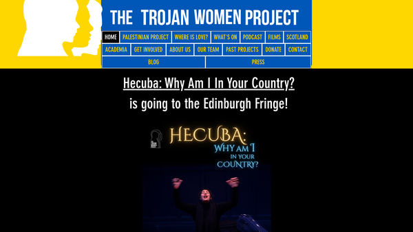 Screenshot of the Trojan Women website