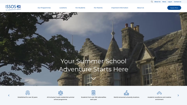 Screenshot of the The ISSOS Foundation website