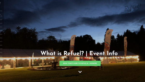 Screenshot of the The Refuel Festival (Scotland) website