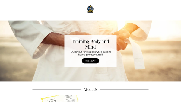 Screenshot of the Westhill Choi Kwang Do website