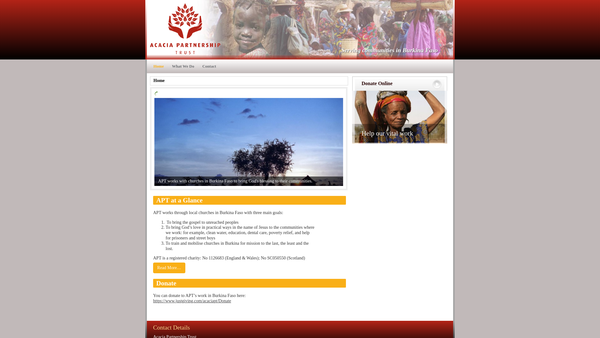 Screenshot of the Acacia Partnership Trust website