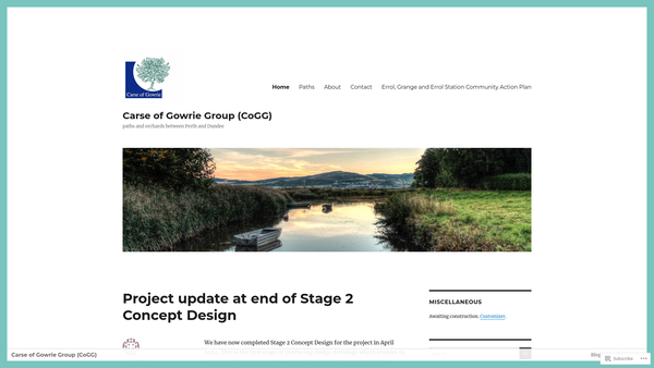 Screenshot of the Carse of Gowrie Group (SCIO) website