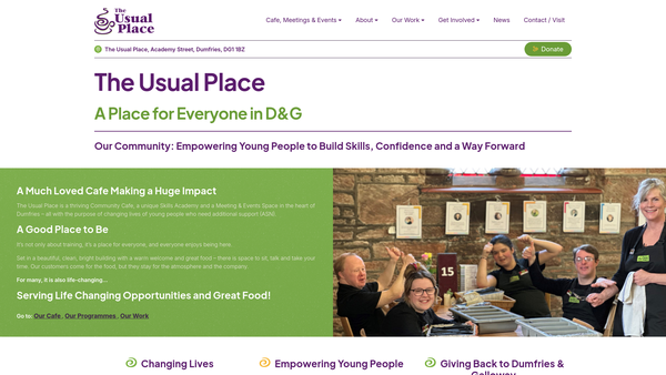 Screenshot of the Inspired Community Enterprise Trust Ltd website