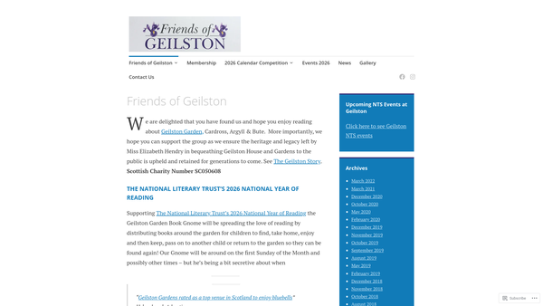 Screenshot of the Friends of Geilston website