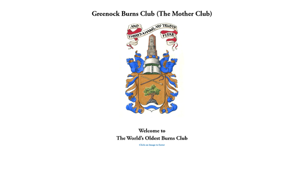 Screenshot of the Greenock Burns Club (The Mother Club) website