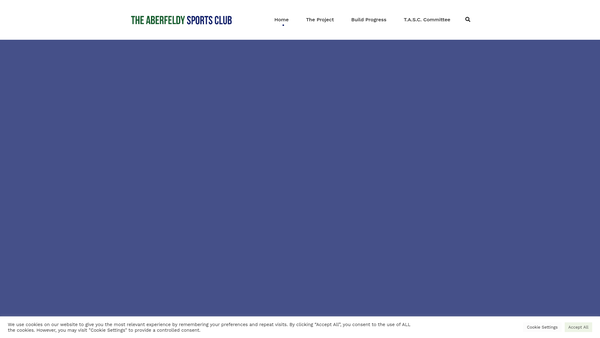 Screenshot of the The Aberfeldy Sports Club website