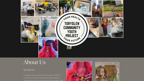 Screenshot of the Toryglen Community Youth Project SCIO website