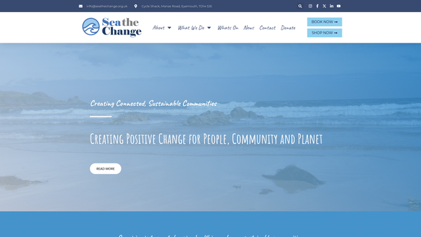 Screenshot of the Sea the Change website